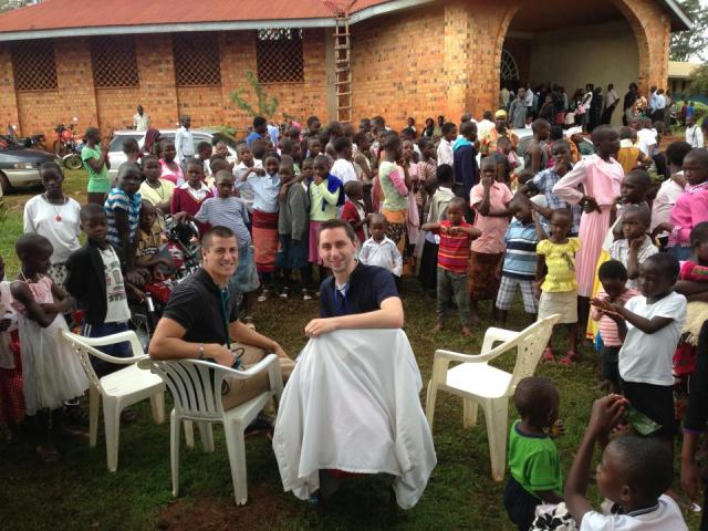 Nikko and Jeff at St. Jude Roman Catholic Church, Masindi, Uganda