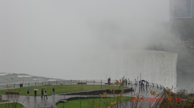 The falls from a distance