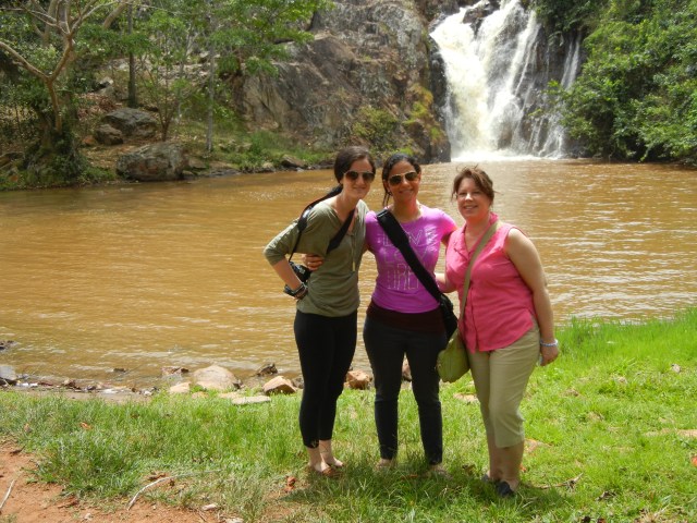 A day of respite from the heat of Kampala at Ssezibwa Falls on the way to Jinja (Jenna, Sammi, KarenBeth)