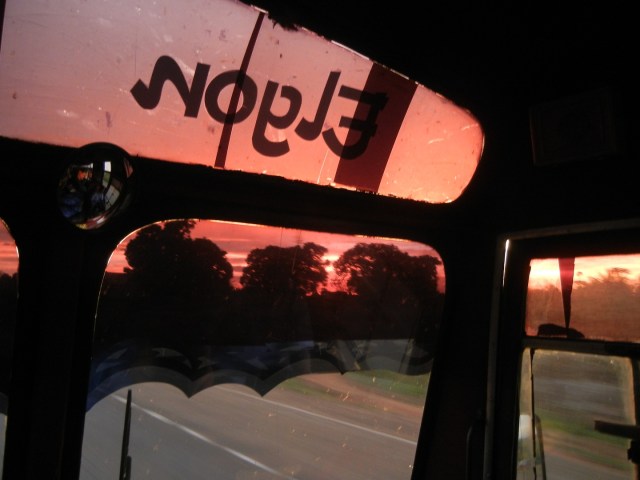 A view of the sunset on our ride back to Kampala