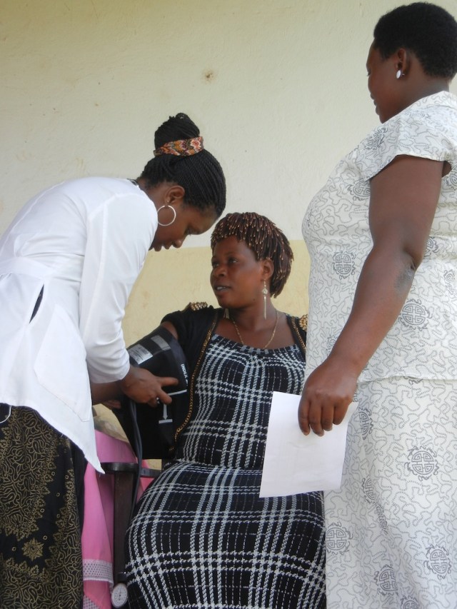 Edel taking a Blood Pressure