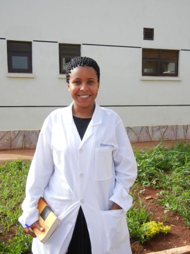 Vicky in front of her hospital, China-Uganda Friendship Hospital-Naguru, Kampala, Uganda