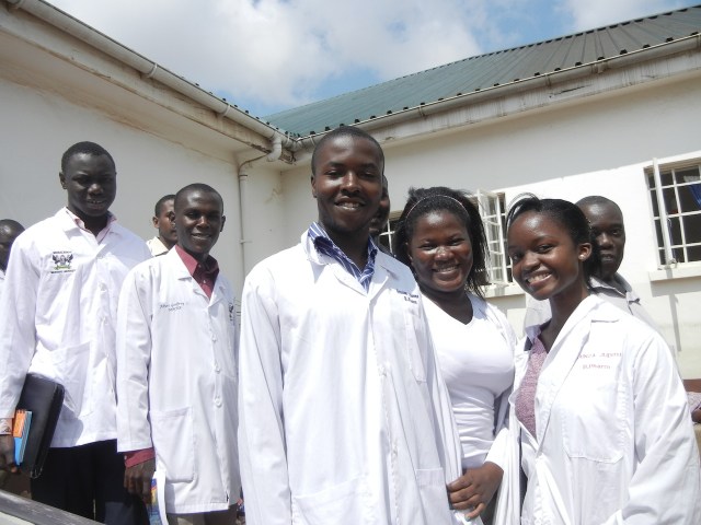 Some of the 3rd years near the Pediatric Wards