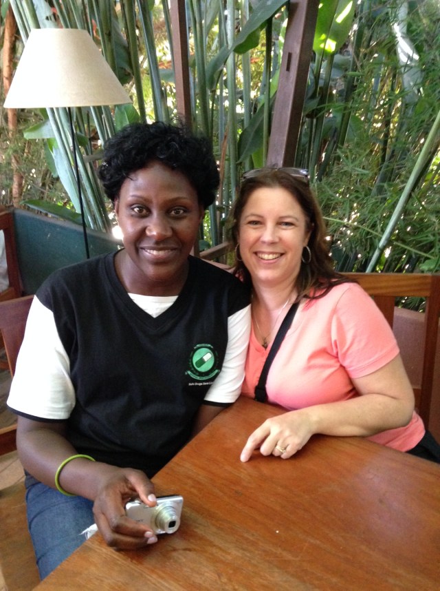 Having a goodbye lunch with Pamela, a Pharmaceutics Faculty.