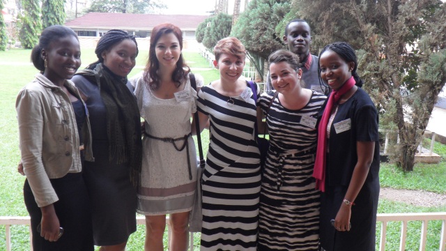 Wilkes students with their new friends, pharmacy students from Makerere University at the conference