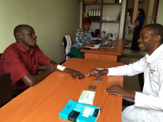 This was another station where Nicholas, the "soon to be pharmacist after intern year" was portraying a patient with a wound infection from  Boda-boda accident, the most common of causes of accidental death and injuries in Uganda. (Motorcycle accident)
