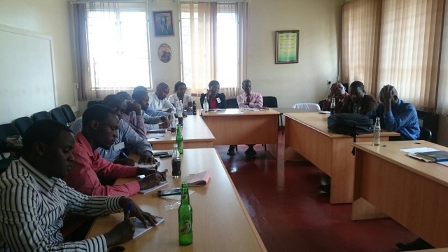 Another view of the pharmacy interns being trained about Pain and Palliative Care at Mulago Hospital