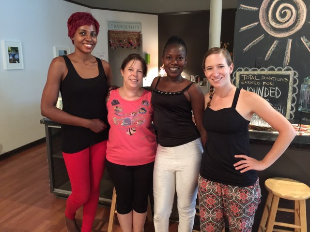 I took Cathy and Gonsha to Yoga at Studio B in Danville, PA. We are pictured with Becky Duignan, the owner and head instructor