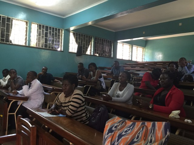 Pharmacy Interns give their rapt attention to Gonsha as she introduces the program for the session.