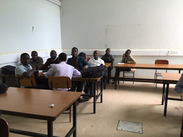 The 4th Year students work together on a patient case in class- The Pharmaceutical Care Skills Lab