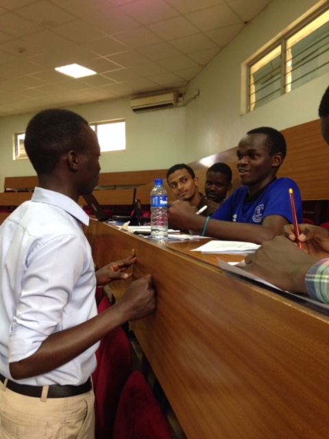 3rd Year Students role-play how to educate a patient in class