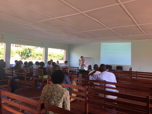 Emily finished the CME by presenting the requested topic of seizures- she is waving her arms in this picture as she demonstrates what Myoclonic seizures look like