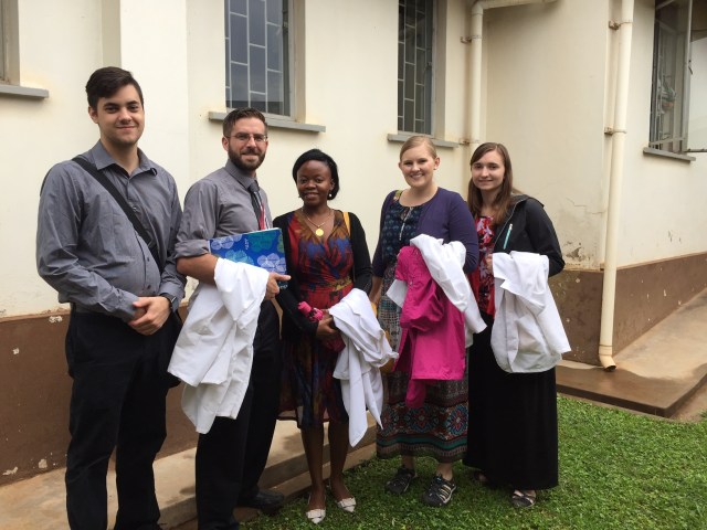 All ready to get to Ward Rounds at Mulago Hospital. The pharmacist in the middle is Winnie, whom I've known and worked with for years. She is teaching the Pharmaceutical Care Skills Lab this year.